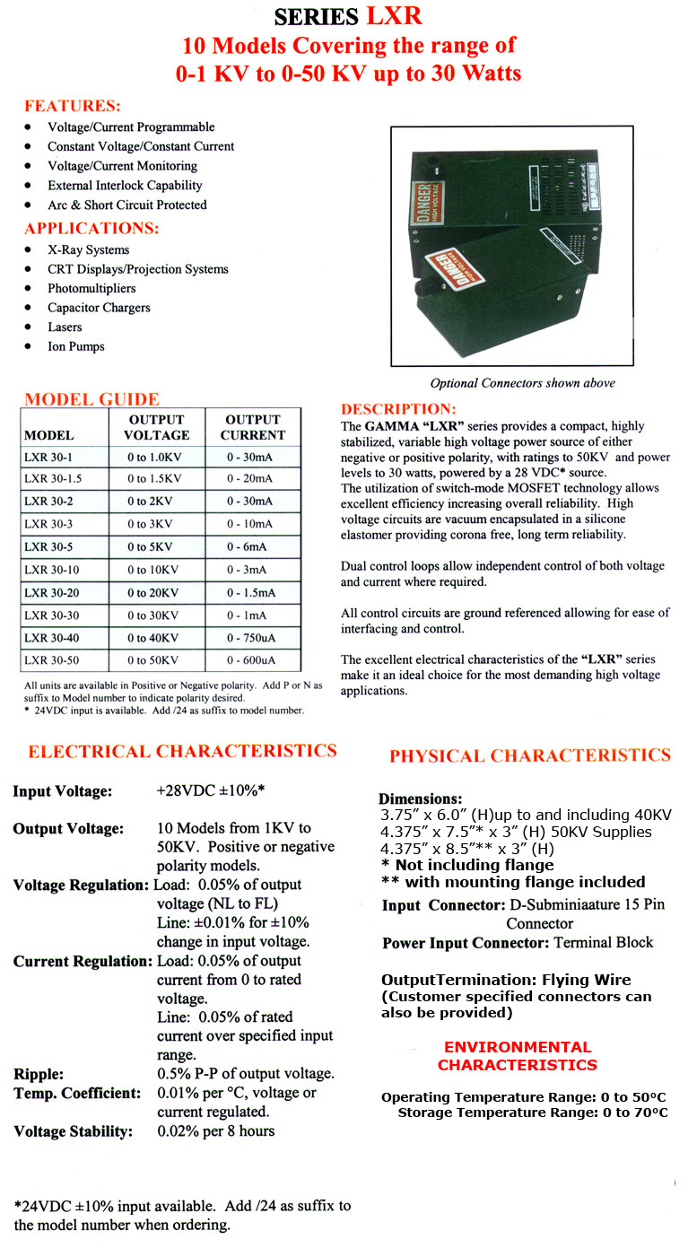 LXR series spec small